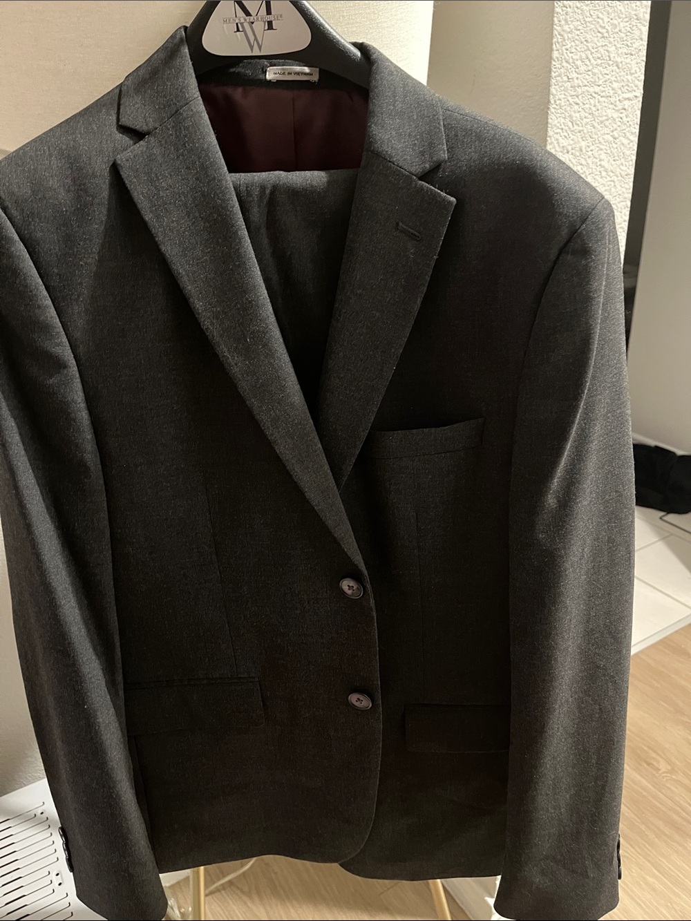 Men's Charcoal Gray Blazer - Classic Two-Button Joseph Abboud with pants